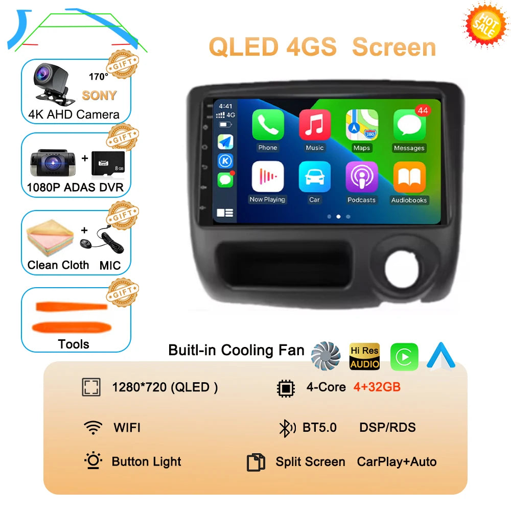 Android 14 For Toyota Vitz Yaris Echo 1999-2005 Carplay Auto Car Radio Multimedia Video Player Navigation GPS No 2Din 2 Din DVD