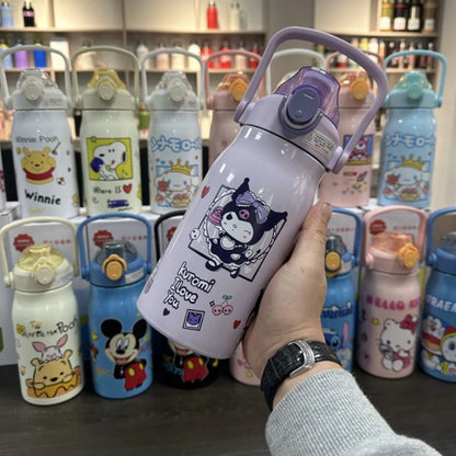 Sanrio Kuromi Water Cup Student Children's Cute Plastic Cup with Lid Straw Cup Straight Drinking Cup Festival Water Cup