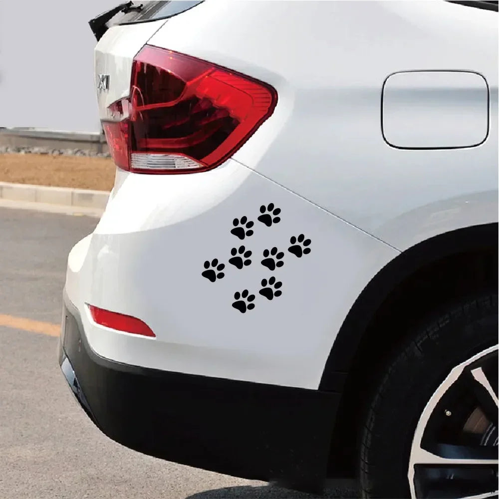 Car Sticker And Decals Paw 3D Animal Dog Cat Bear Foot Prints Footprint Decal Car Sticker Green Red Black White Pink Yellow Blue