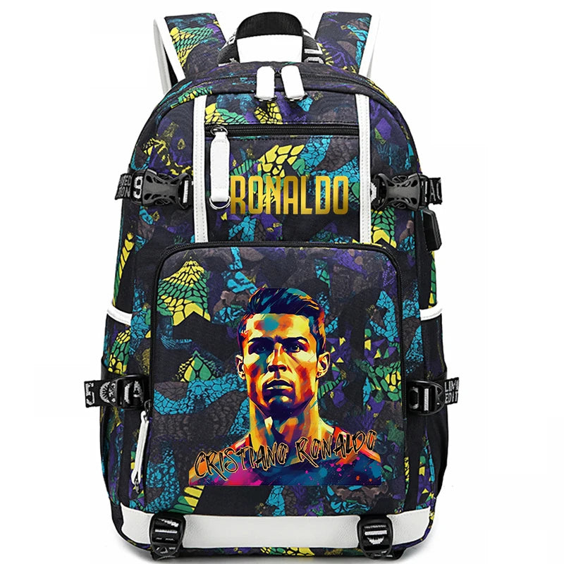Ronaldo Print Student School Bag Children's Backpack Outdoor Travel Bag