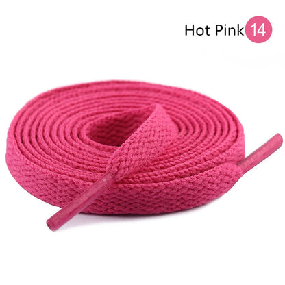 1Pair 8mm Flat Shoelaces Unisex Polyester Black White Shoe Laces Sneakers Canvas Laces Classic Soft Kids Shoestrings 80-120cm