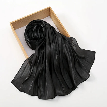 New Premium Silk Crinkle Hijab Scarf Women Shawls Plain Muslim Women Hijabs Breathab Islam Women Turban Pleated Scarf Ramadan