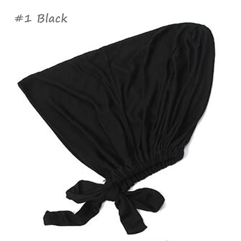 Islamic Headscarf Hijab Bonnet Female Turban Hat Ladies Headband Cap Muslim Women's Under Scarf Caps Soft Cotton Inner Hijabs