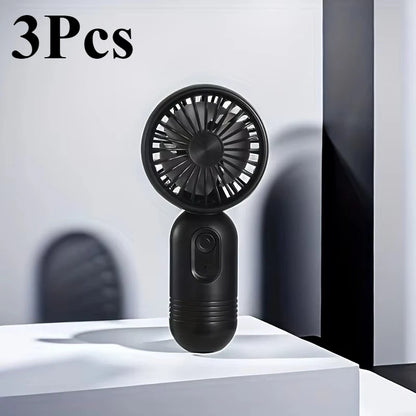 USB Mini Rechargeable Portable Fan with 3 Speeds, Handheld Fan for Gift Choice, Perfect For Office, Outdoor, Travel, Camping