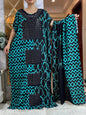 2024 Summer Short sleeve Dress Pure Cotton Gold Stamping Loose Abaya Maxi Islam Dress With Tassels Big Scarf African Long Dress