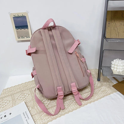 Cute Women Backpacks Waterproof Multi-Pocket Nylon School Backpack for Student Female Girls Kawaii Laptop Book Pack Mochilas