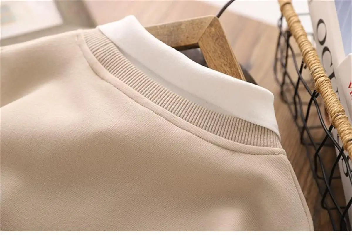 Children Top 2024 New Spring Autumn Sweatshirt Boys Girls Fake Two-piece Top Cartoon Casual Long Sleeved Shirt Trendy Clothing