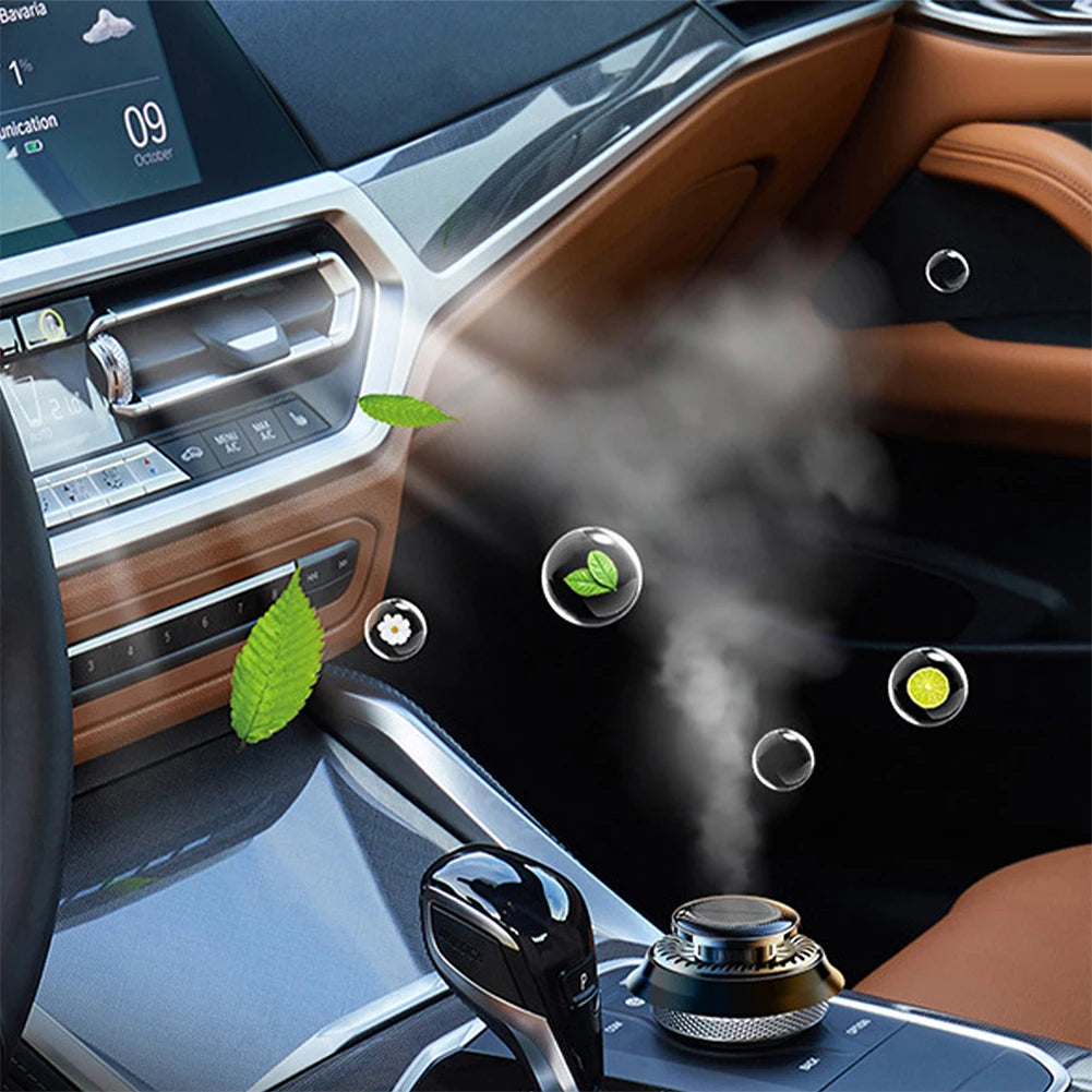 1pc Car Air Solar Creative Rotation Perfume Diffuser Small Lasting Fragrance Air Cleaning Car Interior Accessories