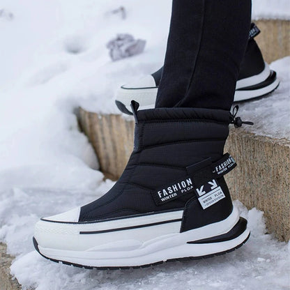 Big Size 45 Winter Boots Men High-top Water-resistant Cotton Shoes Women Plus Velvet Warm Shoes Boots Northeast Outdoor Boots