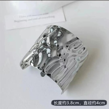 Bohemia Style Ponytail Buckle Simple Metal Copper Cast Concave and Convex Craft Hair Buckle Retro Clip Hair Fork Hair Style Clip