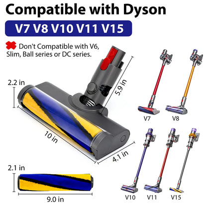 Laser Brush For Dyson V8 V15 V10 V11 V7 Accessories Roller Brush Head Replacement With Green Dust Light Green Motorhead Parts