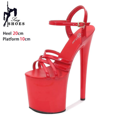 Sandals Women Wedding Shoes 2024 Summer Sexy High Heel 17/20CM Buckle Strap Nightclub Party Shoes Female Sandals Pole Dance Shoe