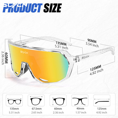 SCVCN Cycling Glasses Photochromic Cycling Sunglasses UV400 Bicycle Eyewear Sports MTB Outdoor Bike Goggles Sunglasses Eyepieces