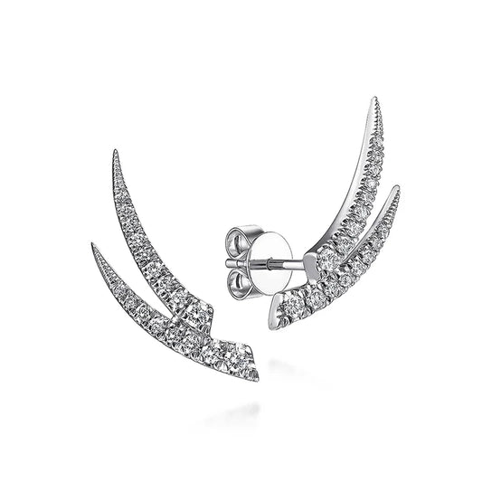 Huitan Minimalist Stud Earrings with Sparkling CZ for Women Daily Wear Exquisite Earrings Silver Color Fashion Versatile Jewelry