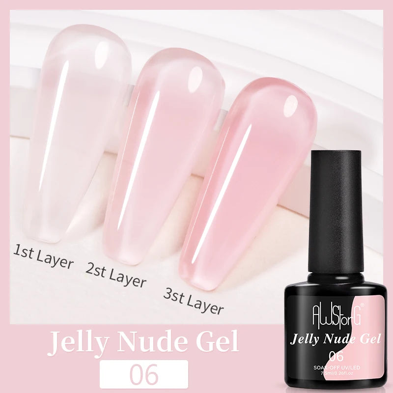 BOZLIN 5ML Color Solid Nail Gel Colorful Painting Nail Art Varnish Semi Permanent Solid Polish UV Nail Gel Top Coat Manicure
