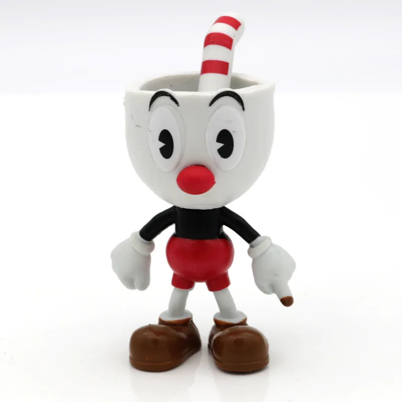 6pcs 9cm PVC Cup Head Game Model Cuphead Anime Action & Toy Figures Set