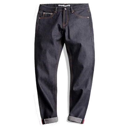 Maden Retro 14.5OZ Selvage Denim Jeans for Men Mid-waisted Regular Fit Straight Pants with YKK Zipper Male Blue Jeans Size 28-38