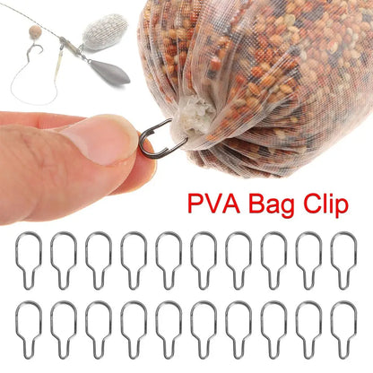 50Pcs/Pack PVA Bag Clip Carp Fishing Accessories for Carp Hair Rig Tool Carp Coarse Method Feeder Fishing Tackle