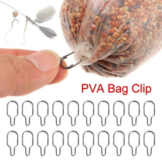 50Pcs/Pack PVA Bag Clip Carp Fishing Accessories for Carp Hair Rig Tool Carp Coarse Method Feeder Fishing Tackle
