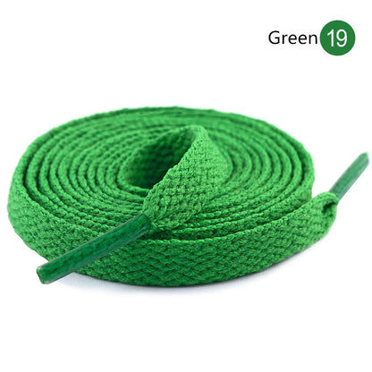 1Pair 8mm Flat Shoelaces Unisex Polyester Black White Shoe Laces Sneakers Canvas Laces Classic Soft Kids Shoestrings 80-120cm