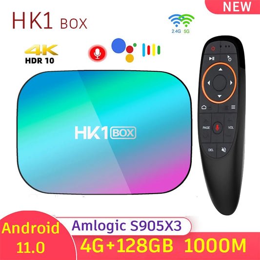 HK1 BOX Smart TV BOX Amlogic S905X3 Android 9.0 1000M 4GB 64GB 128GB 2.4G&5G Dual Wifi 3D BT 8K 4K Media Player Set Top Box