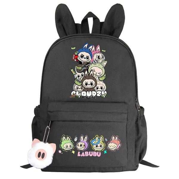 lububu Girls School Backpack Kawaii Children Backpack Cartoon Schoolbag Cute Girls School Supplies Travel Rabbit Ears Mochila