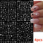 8Pcs Red Heart Nail Stickers 3D Bronzing Silver Gold Heart Shape Star & Moon Metal Totem Nail Slider Self-Adhesive DIY Nail Art*