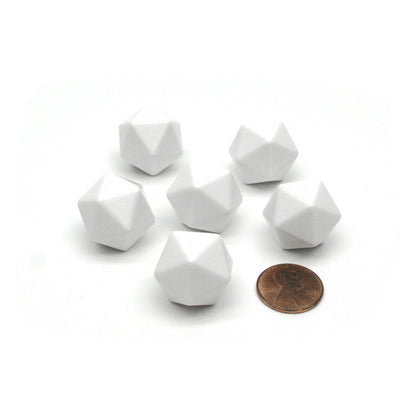 10 Pcs/set White 20 Side Blank D20 Dice Diagonal Diameter 24mm DIY Board Game Accessories For Kid DIY Write Painting Graffiti