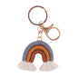 Lovely Hand Knitted Rainbow Tassel Keychain For Women Girl Cute Weave Key Ring Pendant Handbag Hanging Decoration Car Key Charms