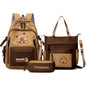 Capybara School Backpack Teens Girls School Bags Set Casual Daypack Kids 3Pcs Book Bag Kawaii Children Schoolbag Travel Backpack
