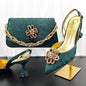 Royal Blue Color Peep Toe Italian Design Women's Shoes and Bag Set for Everyday and Banquet Party Women's Shoes And Bag Set