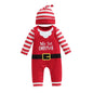 ma&baby 0-18m Christmas Newborn Infant Baby Romper Santa Costume Striped Letter Print Long Sleeve jumpsuit Hat Xmas Outfits D05