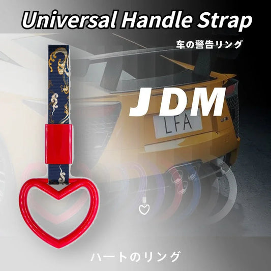 JDM Tsurikawa Heart Ring Car Tow Belt Train Bus Handle Hand Strap Drift Charm Strap Drift Auto Accessories Car Styling Bradn New
