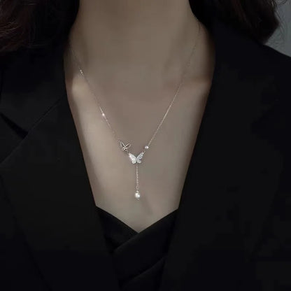 2023 New Fashion Trend Light Luxury Elegant Delicate Pearl Double Layer Heart Necklace Ladies High Jewelry Party Gifts Wholesale