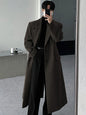 Mauroicardi Autumn Winter Long Thick Warm Soft Fitted Woolen Coat Men Single Breasted Cool Luxury Chic Wool Blends Overcoat 2024