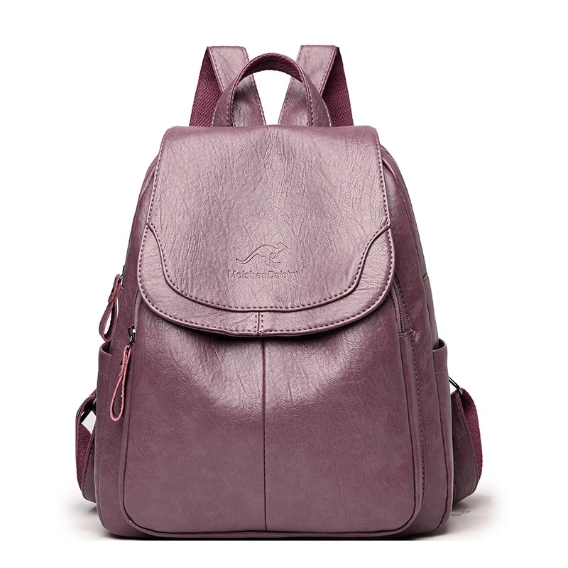 Luxury Women Genuine Leather Backpack Fashion Designer Female Soft Cow Leather School Bag Large Capacity Travel Bags Mochila Sac
