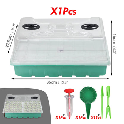 30W Heating Warm Mat 48-Holes Nursery Planting Seeds Starter Tray Garden Greenhouse Plants Seeds Seedling Adjustable Temperature