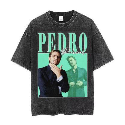 Vintage Pedro Pascal T Shirt Washed Harajuku Pascal Merch Retro Tshirt Hip Hop Bootleg Style Streetwear Shirt 2023 New Arrival