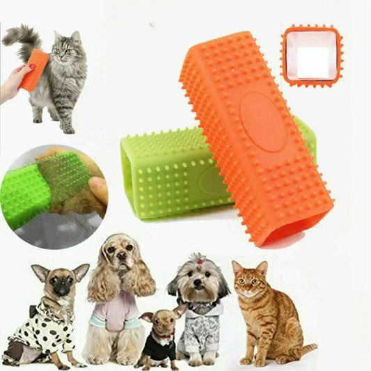 Silicone Hollow Rubber Pet Dog Cat Hair Remover Cars Furniture Carpet Clothe Sofa Cleaner Brush Cat Massage Clean Hair Brush