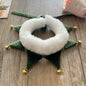 Christmas Holiday Dress Up Bibs for Pet | Cat Accessories Xmas Red Green Plush Scarf with Bell Cute New Year Necklace Costume
