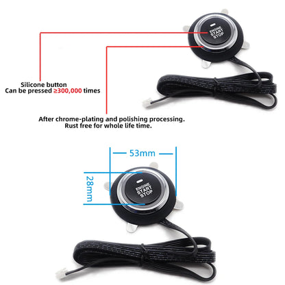 Universal Car Alarm AutoStart System APP Remote Control Engine Ignition Kit Push One Button Start Stop System Car Accessories