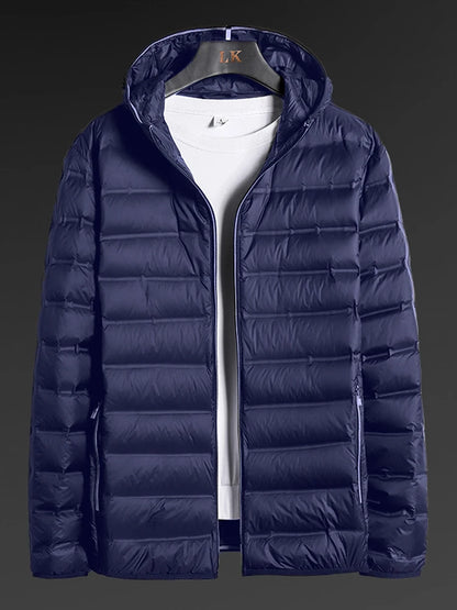 Large Size Winter Hooded Ultra Light Down Jacket Men Windbreaker Outwear 90% White Duck Down Padded Puffer Warm Coat 6XL 7XL 8XL
