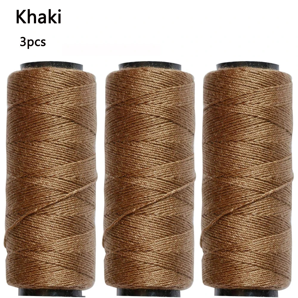 3/5 Rolls Sewing Threads Using for Hand Sewing Hair Extensions Making Wigs DIY (Black, Brown, Dark Brown, Beige, Khaki)