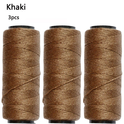 3/5 Rolls Sewing Threads Using for Hand Sewing Hair Extensions Making Wigs DIY (Black, Brown, Dark Brown, Beige, Khaki)
