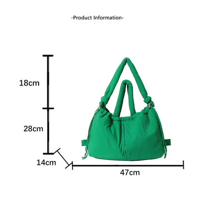 Casual Nylon Soft Padded Handbag Designer Soft Puff Women's Shoulder Crossbody Bag Simple Retro Large Capacity Handbag-ll