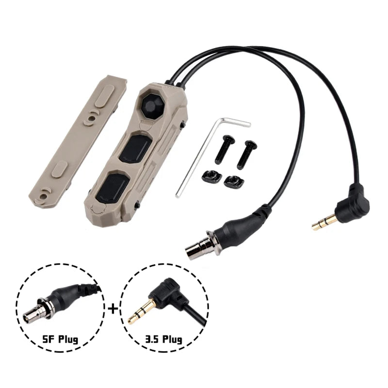 WADSN Airsoft Axon Tactical Dual Function Switch Remote Button M300 M600 SF Plug NGAL PEQ OGL L3 Laser FIT Mlok Keymod 20mm Rail