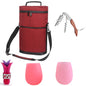 Soft Cooler Wine Bottle Insulated Bag for Wine Thermal 2 Drink Bottle 750ml Beer Outdoor Bag for Travel Carrier Tote Wine Glass