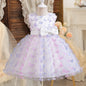 Flower Girl Pink Dress for Wedding Backless Elegant Kids Birthday Party Gala Dresses Puff Sleeve Children Communion Costume 3-8Y