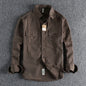 Ameikeji British Style Retro Long Sleeve Shirt Coat Men Spring  Autumn Twill Cotton Versatile Solid Color Male Cargo Work Shirts