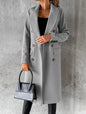 Women's Spring Style New Set Versatile Woolen Coat Solid Color Long Sleeve Double breasted Insert Pocket